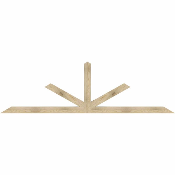 Ekena Millwork Saratoga Rough Sawn Timber Gable Bracket, Douglas Fir, 108"W x 31 1/2"H x 4"D x 4"F, 7/12 Pitch GBW108X31X0404SAR00RDF - main